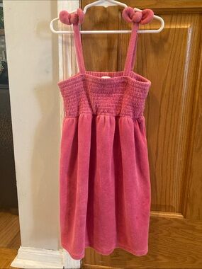 Cat & Jack Pink Smocked Terry Swim Coverup Dress